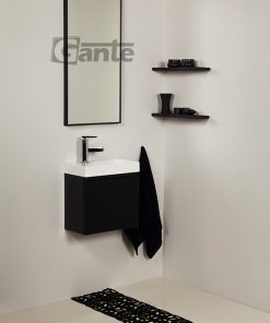 cloak room black vanity unit
