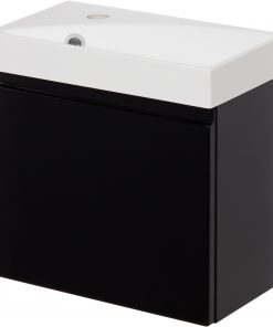 cloak room black vanity unit
