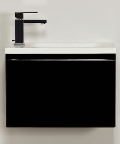 50cm black vanity unit