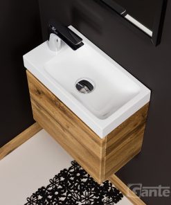 Oak vanity unit
