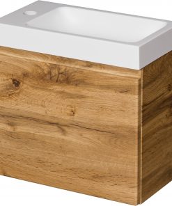 Oak vanity unit
