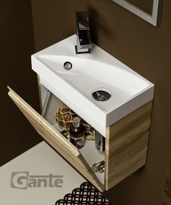 Oak en-suite vanity unit