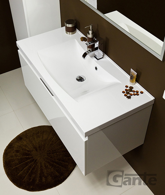 100cm white vanity unit