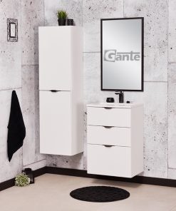 white matt vanity unit