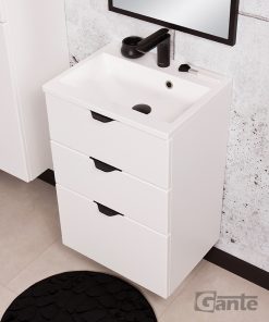 white matt vanity unit
