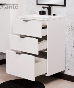 white matt vanity unit