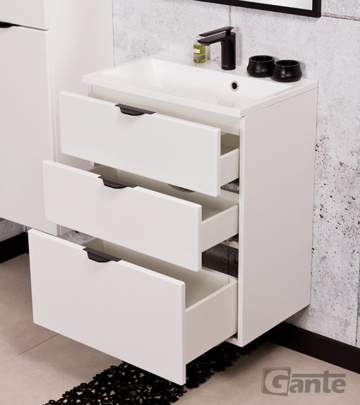 60cm white matt vanity unit