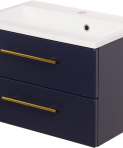 60cm navy blue vanity unit