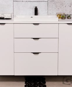 white vanity unit with worktop