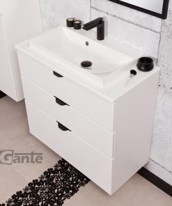 80cm white matt vanity unit