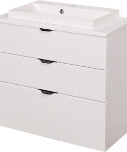 80cm white matt vanity unit