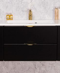 120 cm black vanity unit
