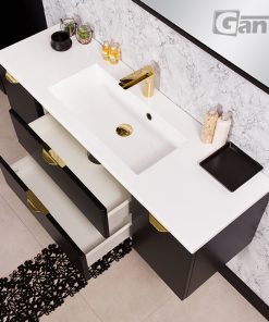 120 cm black vanity unit