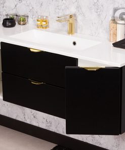 120cm black vanity unit