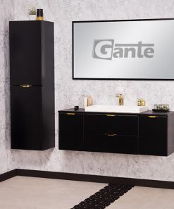 big black vanity unit