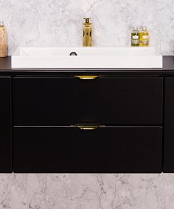 big black vanity unit