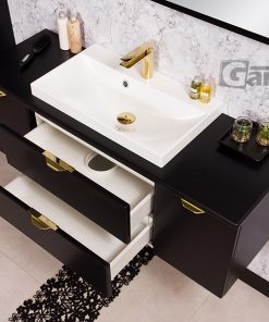 big black vanity unit