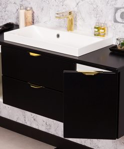big black vanity unit