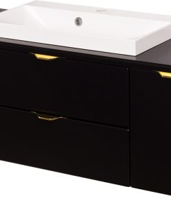 big black vanity unit