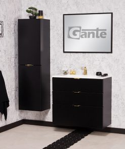 80cm black vanity unit