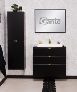 black vanity unit