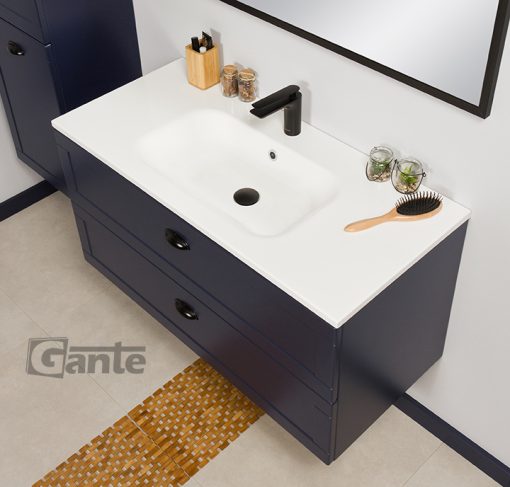 navy blue vanity unit