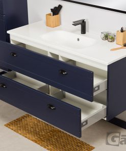 navy blue vanity unit