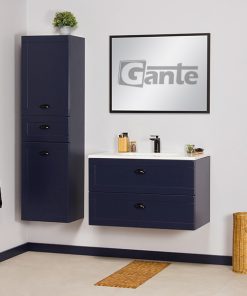 navy blue storage unit