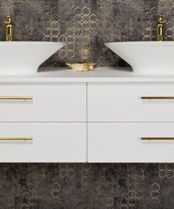 Vanity Unit Belli Gold 160cm, 2 basins, white - Image 3