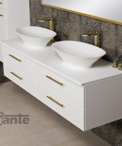 Vanity Unit Belli Gold 160cm, 2 basins, white - Image 4