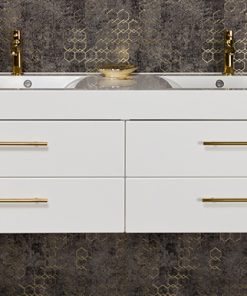 Vanity Unit Belli Gold 160cm, double basin, white - Image 3