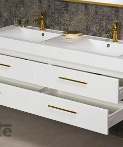 Vanity Unit Belli Gold 160cm, double basin, white - Image 4