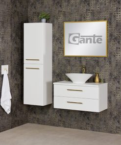 80cm white gold vanity unit