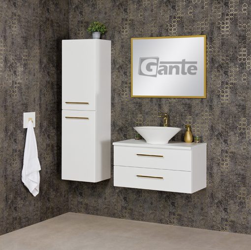 80cm white gold vanity unit
