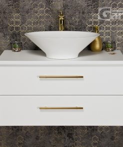 80cm white gold vanity unit