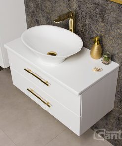 80cm white gold vanity unit