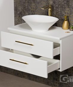 80cm white gold vanity unit