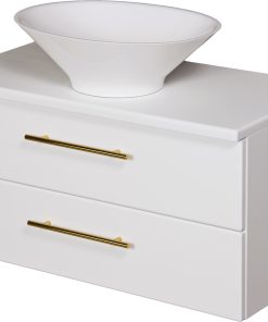 80cm white gold vanity unit