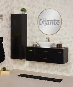 large black vanity unit