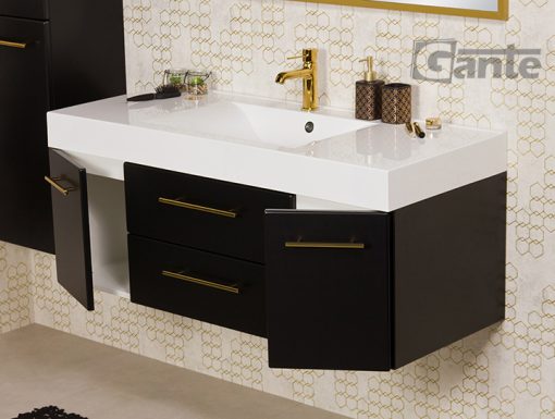 Vanity Unit Belli Gold 120cm with basin NELA, black - Image 4