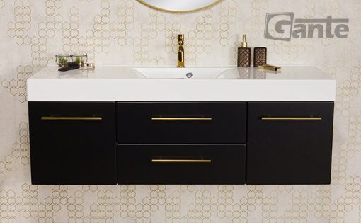 Vanity Unit Belli Gold 140cm with basin NELA, black - Image 2