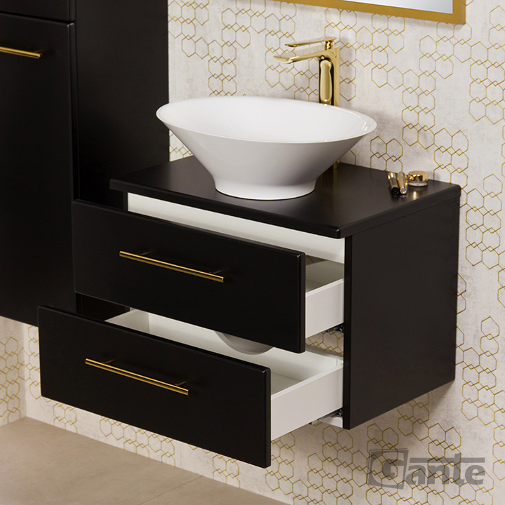 Vanity Unit Belli Gold 60cm with worktop, black - Image 4