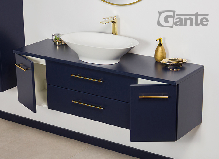 140cm navy vanity unit