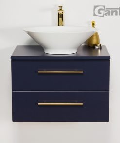 Vanity Unit Belli Gold 60cm with worktop, Navy Blue