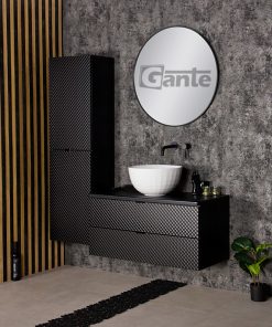 large black matt vanity unit