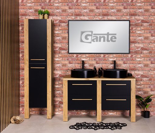 black sink double vanity