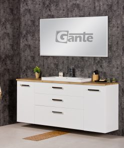 180 cm oak top vanity unit