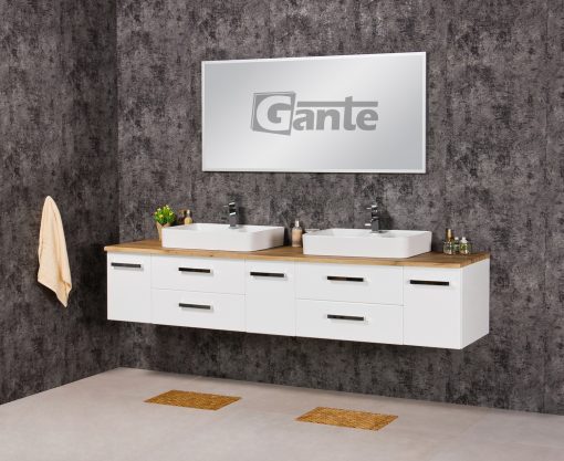 Vanity Unit Focus 210cm/2+ 2 Basins LUNA, Oak top