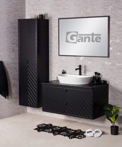 black vanity unit