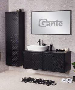 120 cm black vanity unit Cork